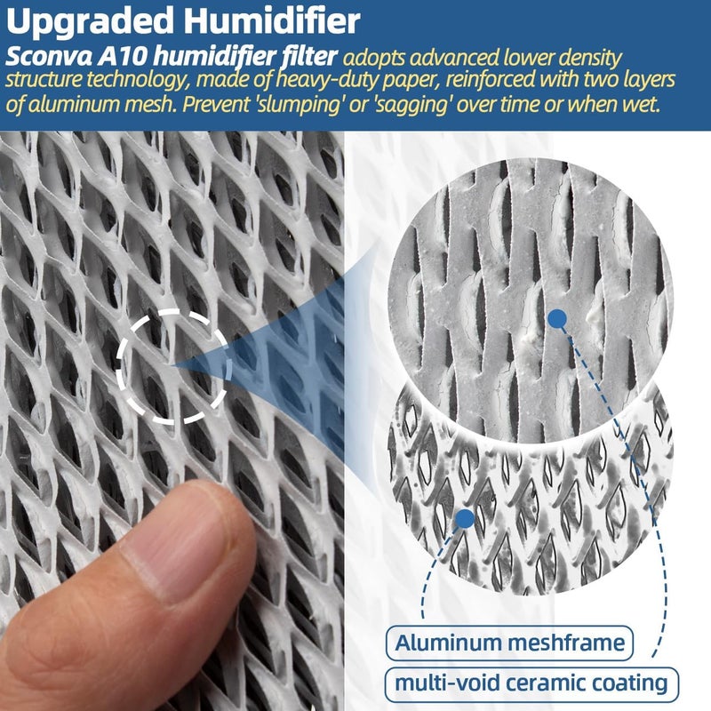 Sconva 10 Humidifier Filter Water Panel Replacement for Aprilaire Whole House Humidifier Pad Filters Models 110, 220, 500, 500A, 500M, 550, 550A, 558 Humidifier Wicks Parts & Accessories (Pack of 2) - Image 4